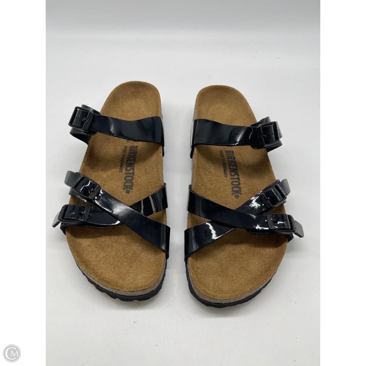Sandals Flats By Birkenstock In Black, Size: 8
