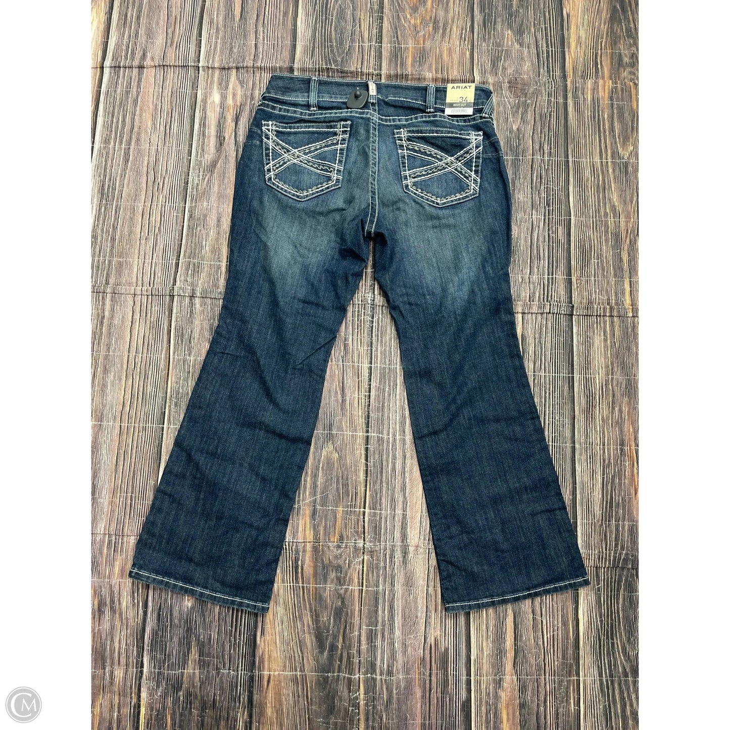 Jeans Boot Cut By Ariat In Blue Denim, Size: 1x