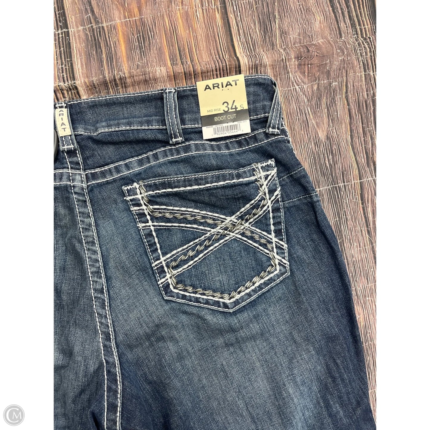 Jeans Boot Cut By Ariat In Blue Denim, Size: 1x
