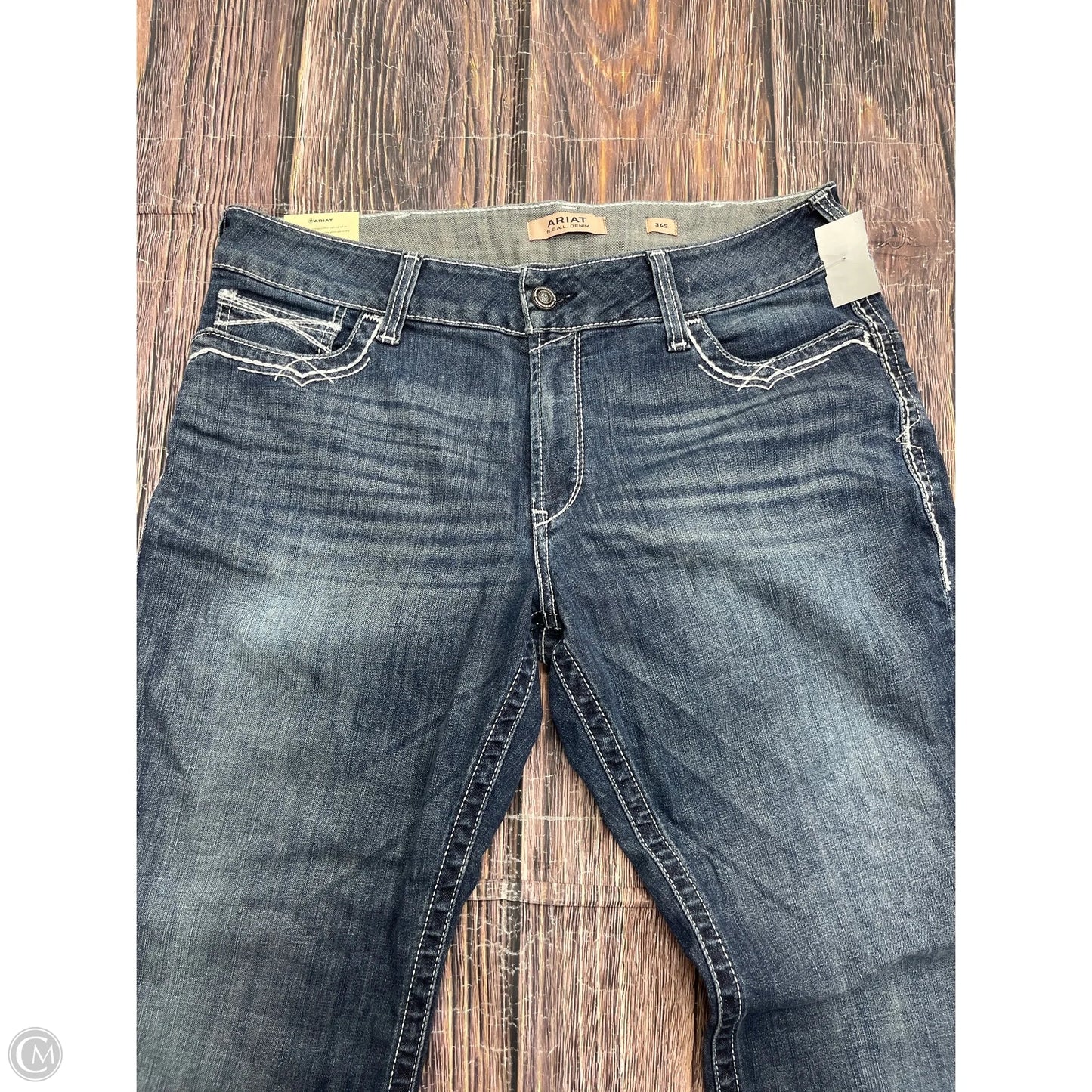 Jeans Boot Cut By Ariat In Blue Denim, Size: 1x