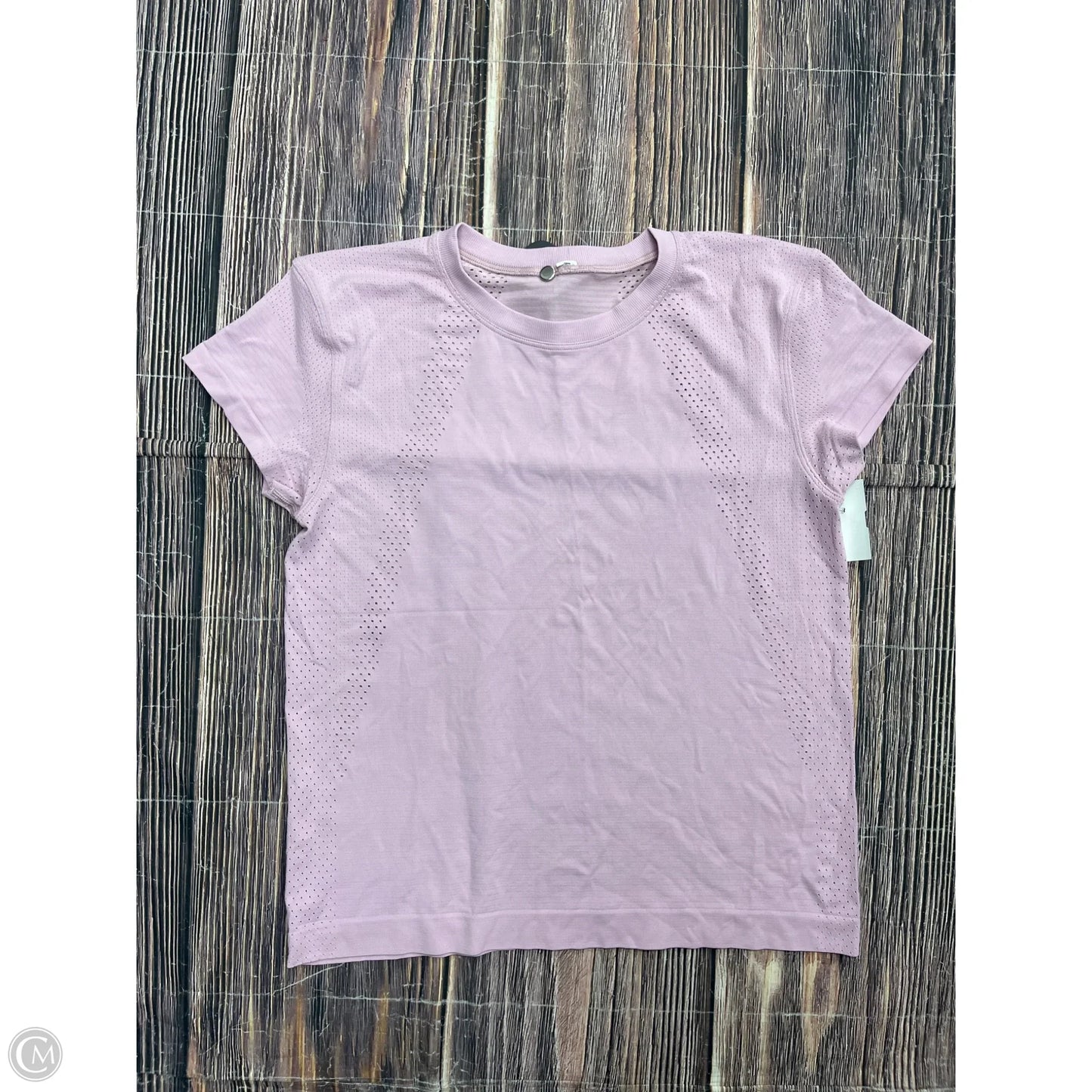 Athletic Top Short Sleeve By Lululemon In Pink, Size: 6