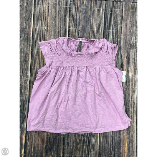 Top Short Sleeve By Anthropologie In Purple, Size: S