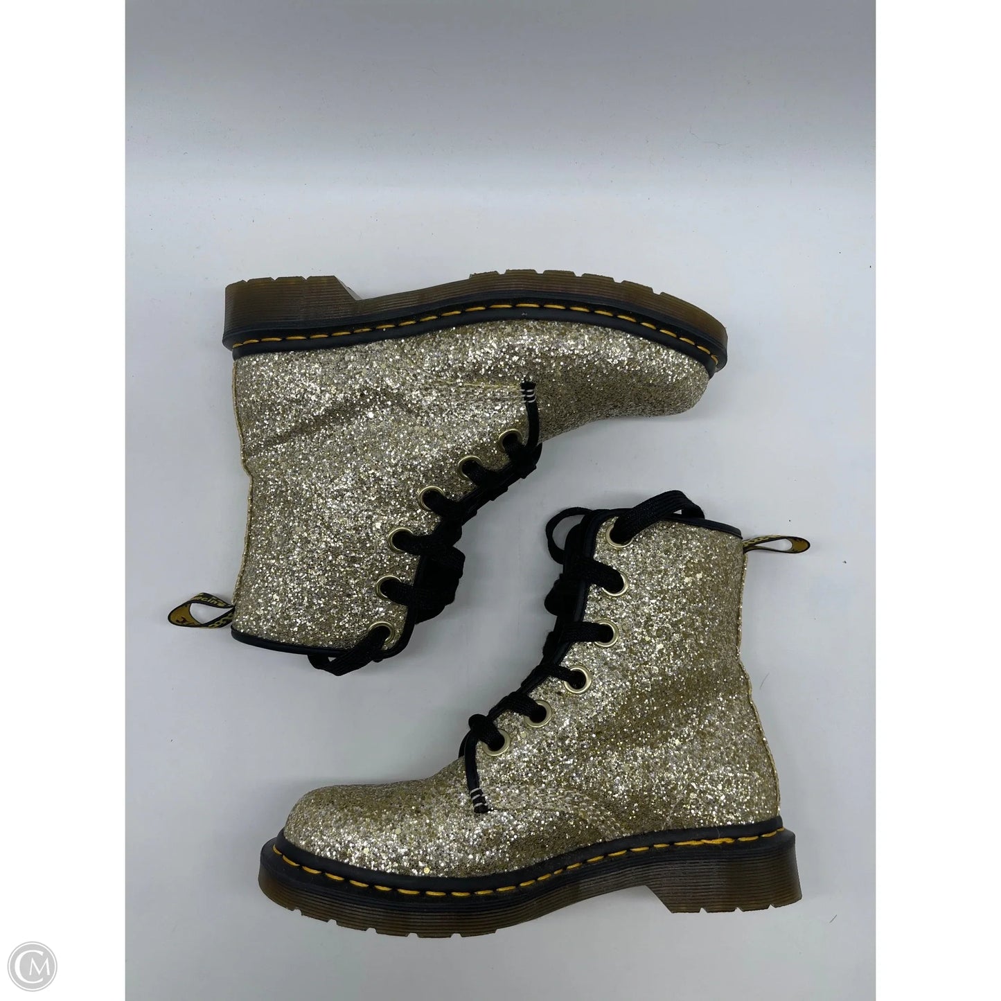 Boots Ankle Flats By Dr Martens In Gold, Size: 8
