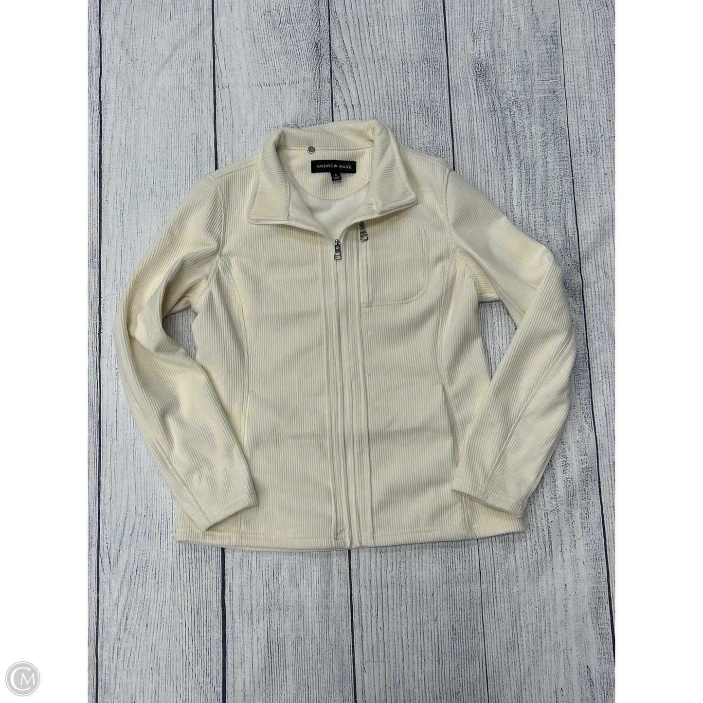 Sweatshirt Collar By Andrew Marc In Cream, Size: S