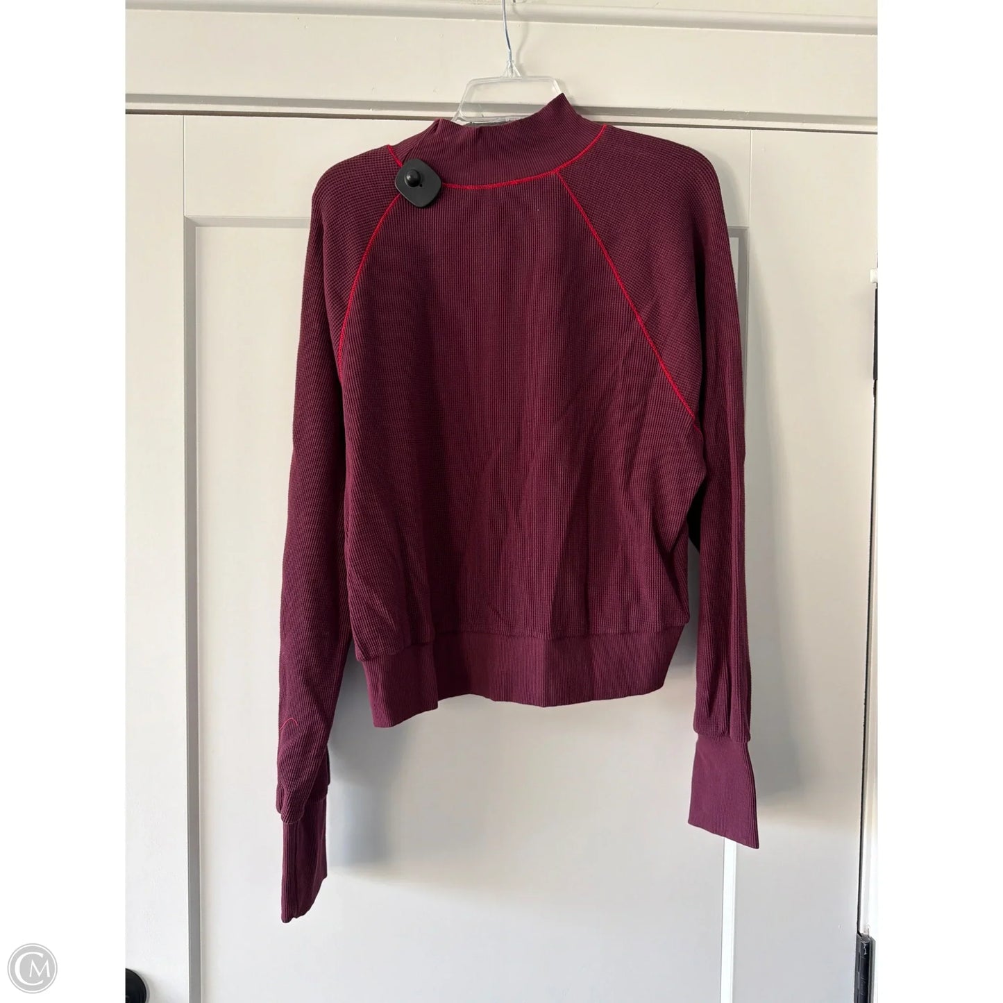 Top Long Sleeve By Michael Stars In Maroon, Size: L
