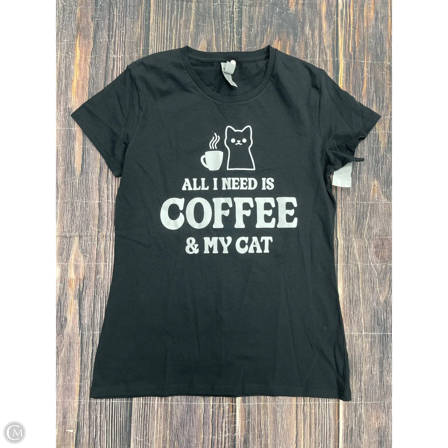 Top Short Sleeve By Clothes Mentor In Black, Size: M