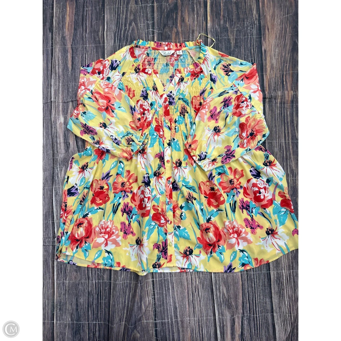 Top Long Sleeve By Clothes Mentor In Yellow, Size: 3x