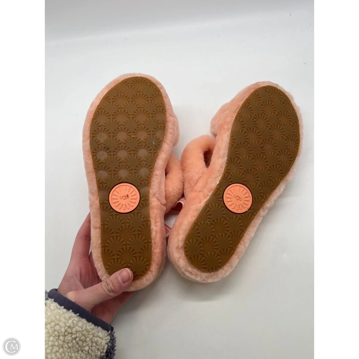 Sandals Designer By Ugg In Orange, Size: 9