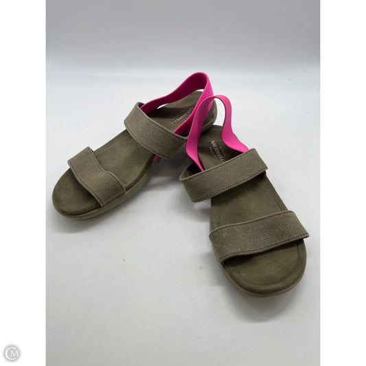 Sandals Flats By Merrell In Green & Pink, Size: 8