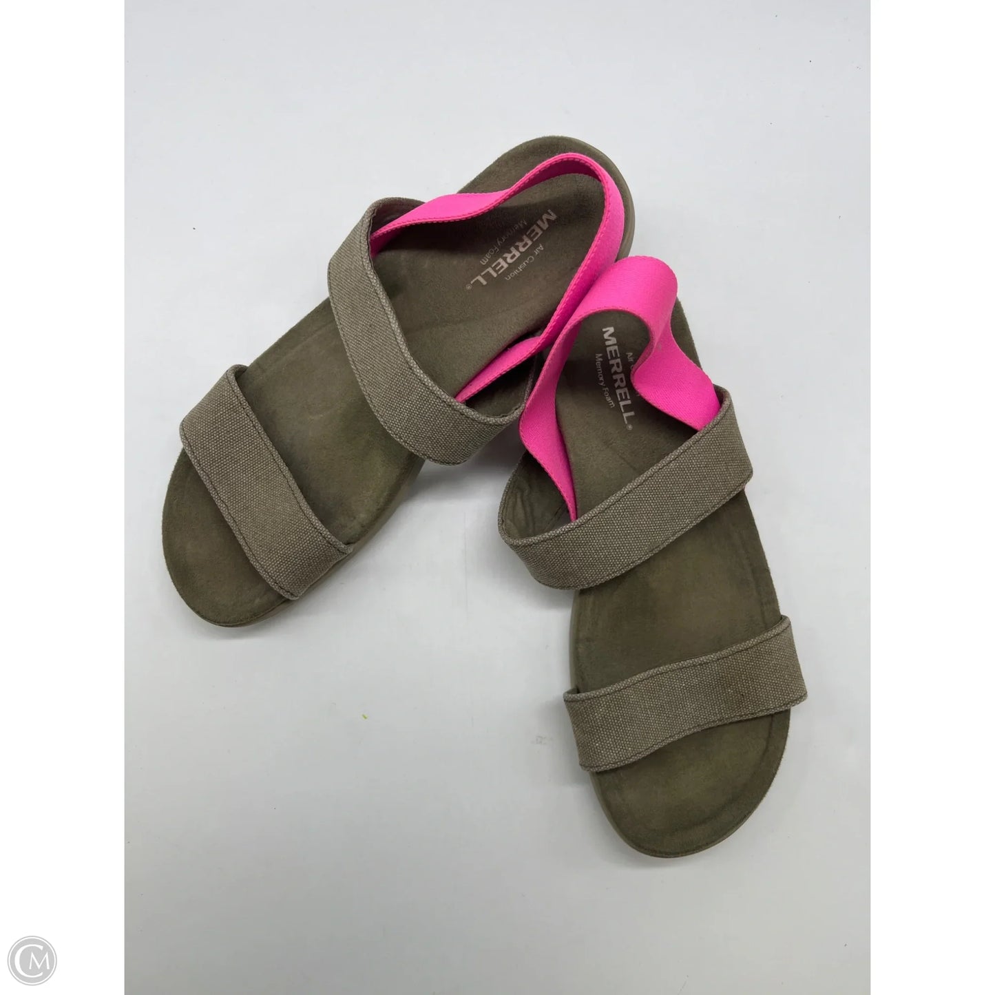 Sandals Flats By Merrell In Green & Pink, Size: 8