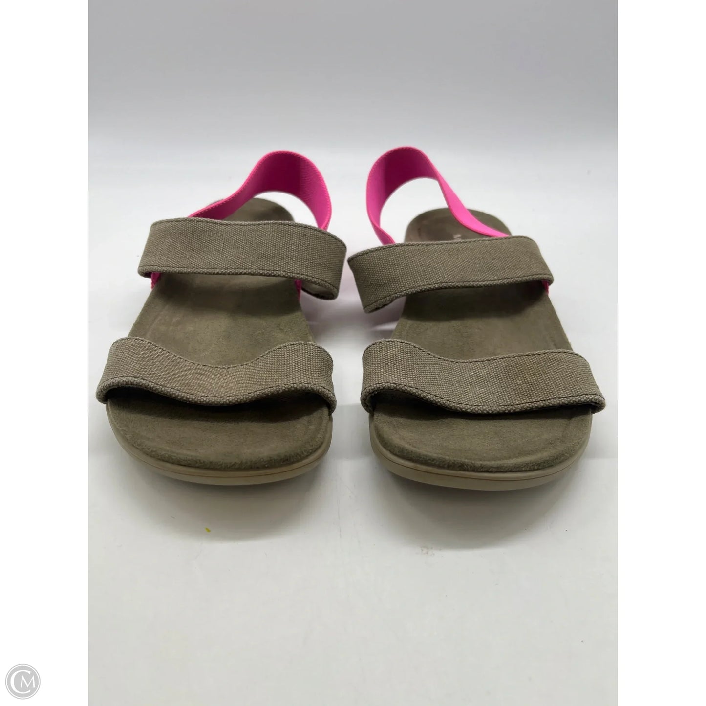 Sandals Flats By Merrell In Green & Pink, Size: 8