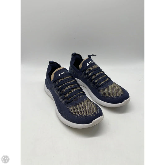 Shoes Designer By Apl In Blue & Gold, Size: 9