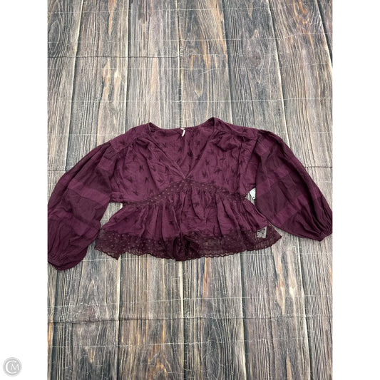 Top Long Sleeve By Free People In Purple, Size: S