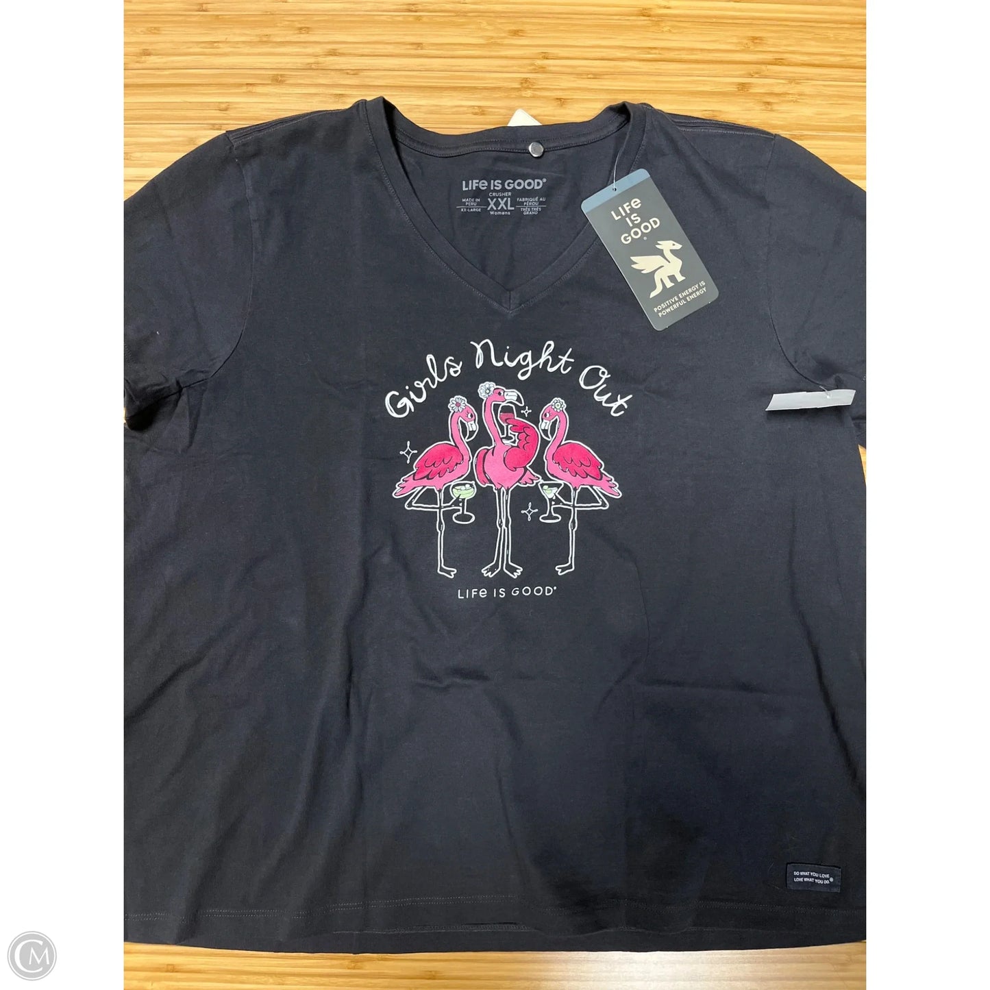 Top Short Sleeve By Life Is Good In Black, Size: 1x