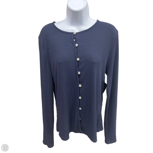 Top Long Sleeve By Green Envelope In Blue, Size: Xl