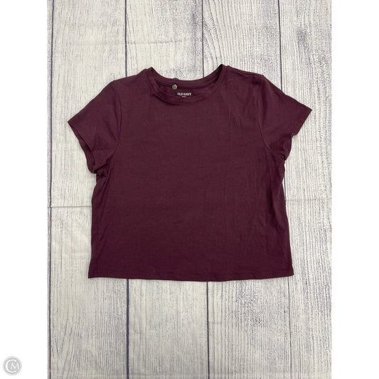 Top Short Sleeve Basic By Old Navy In Maroon, Size: Xl