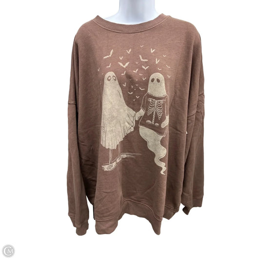 Sweatshirt Crewneck By American Eagle In Brown, Size: 1x