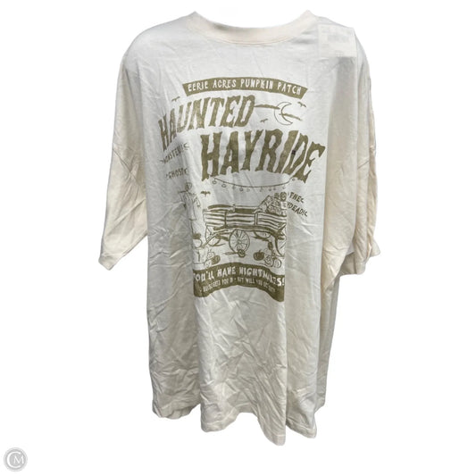 Top Short Sleeve By American Eagle In Cream, Size: 1x