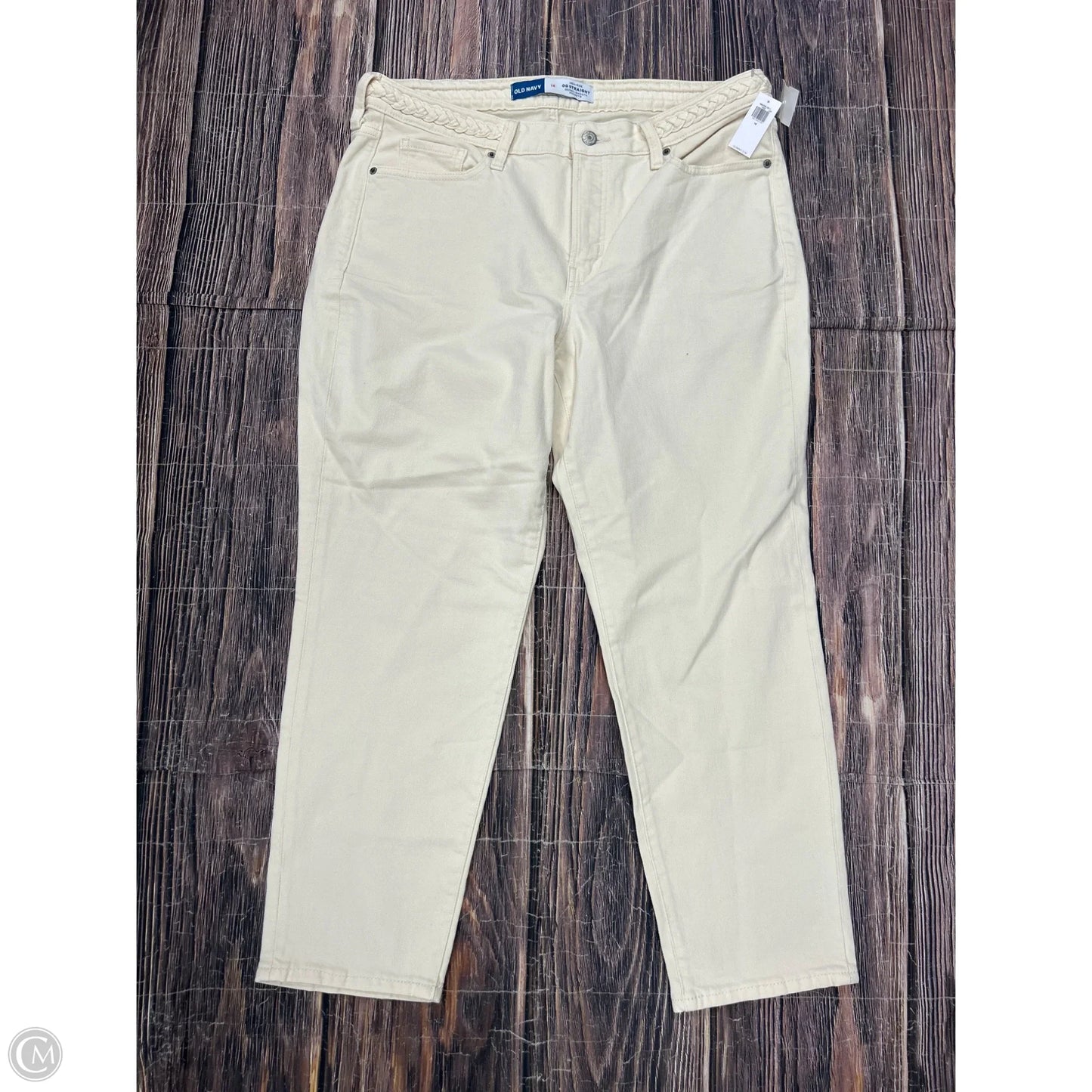 Jeans Straight By Old Navy In Cream, Size: 14