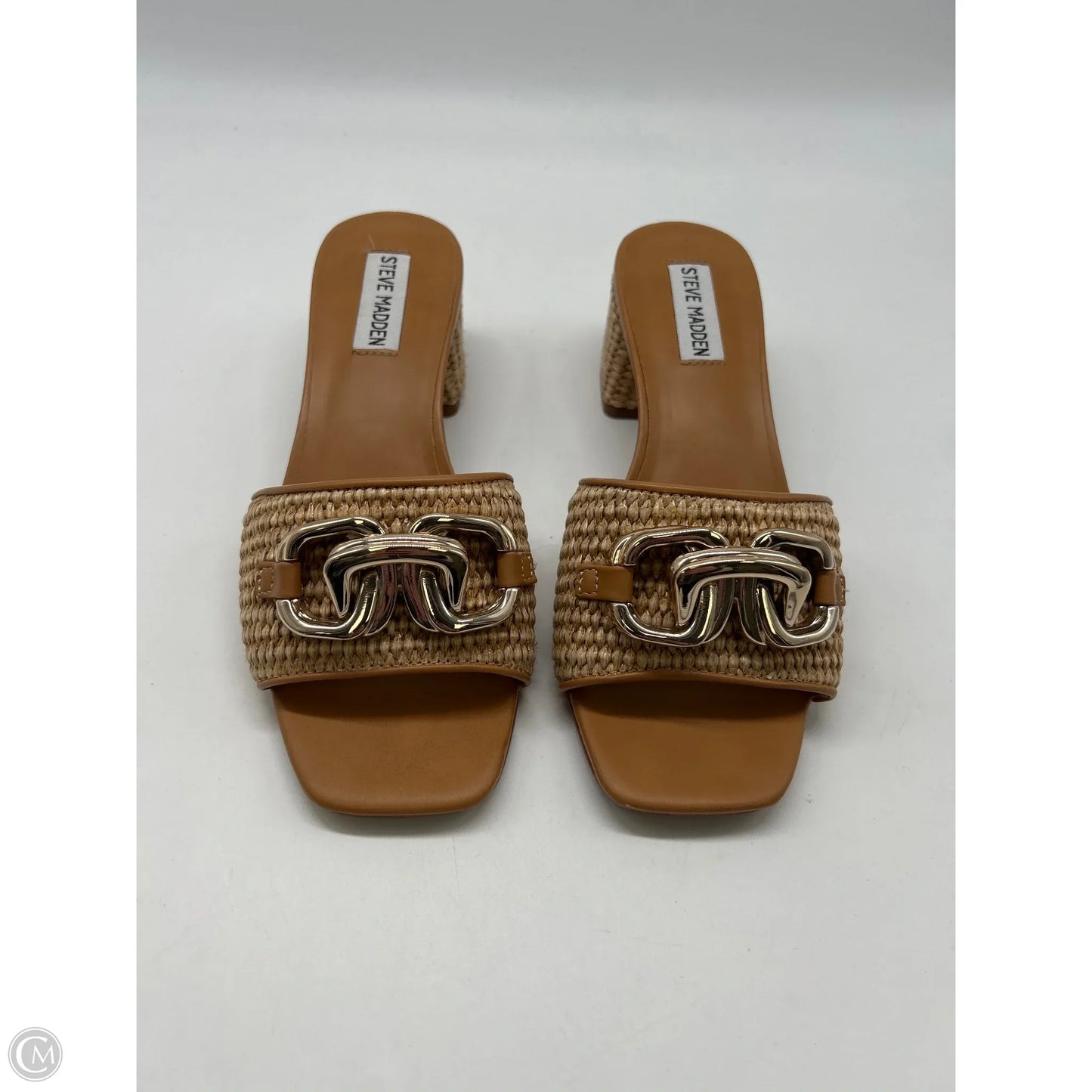 Sandals Heels Block By Steve Madden In Tan, Size: 7.5