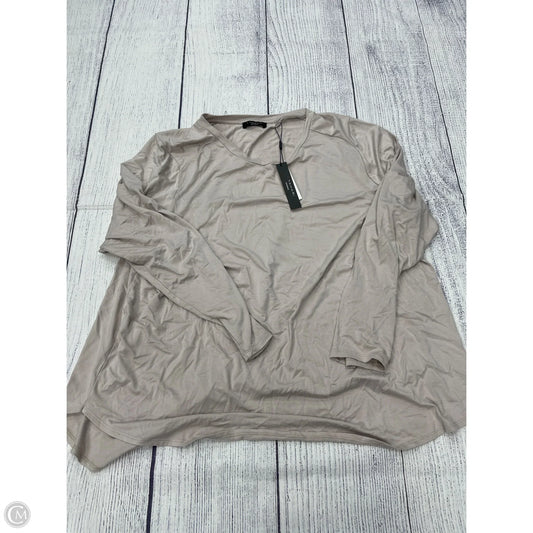 Top Long Sleeve Basic By Tahari In Tan, Size: 3x