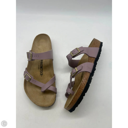 Sandals Flats By Birkenstock In Purple, Size: 10