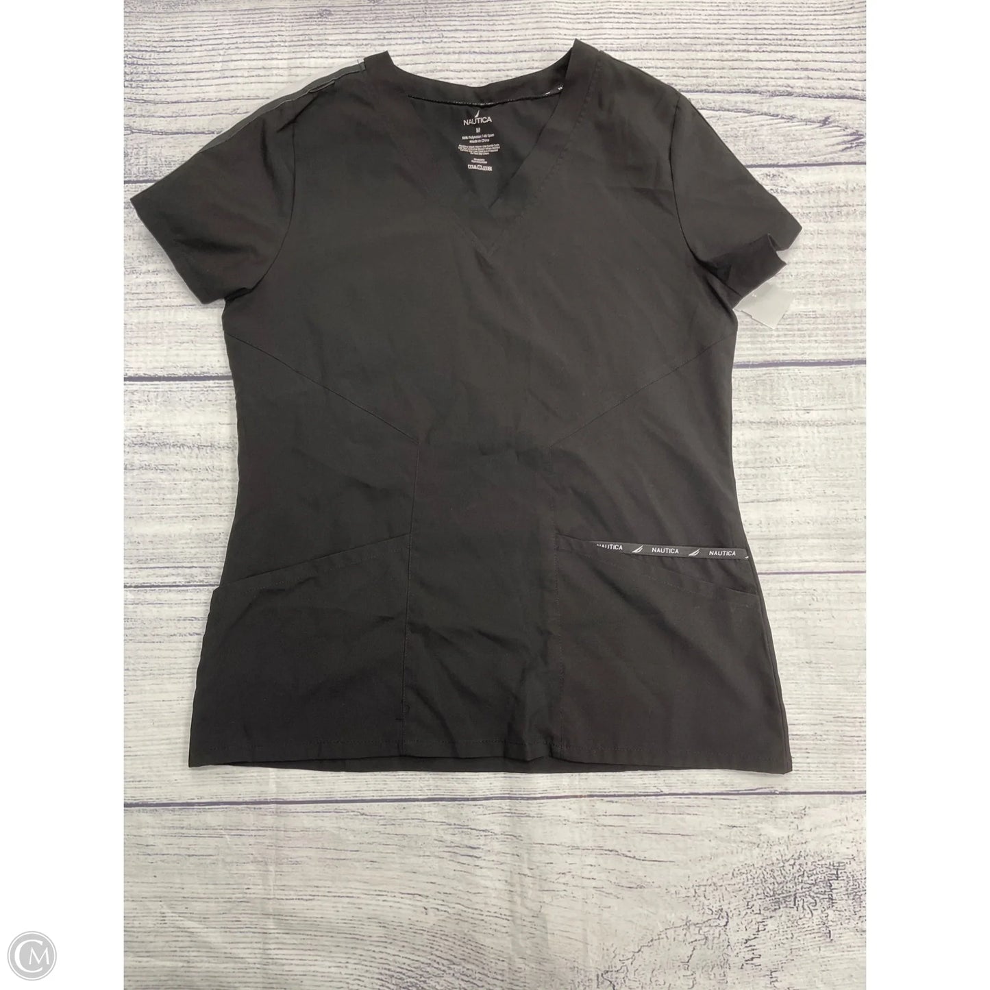 Top Short Sleeve By Nautica In Black, Size: M