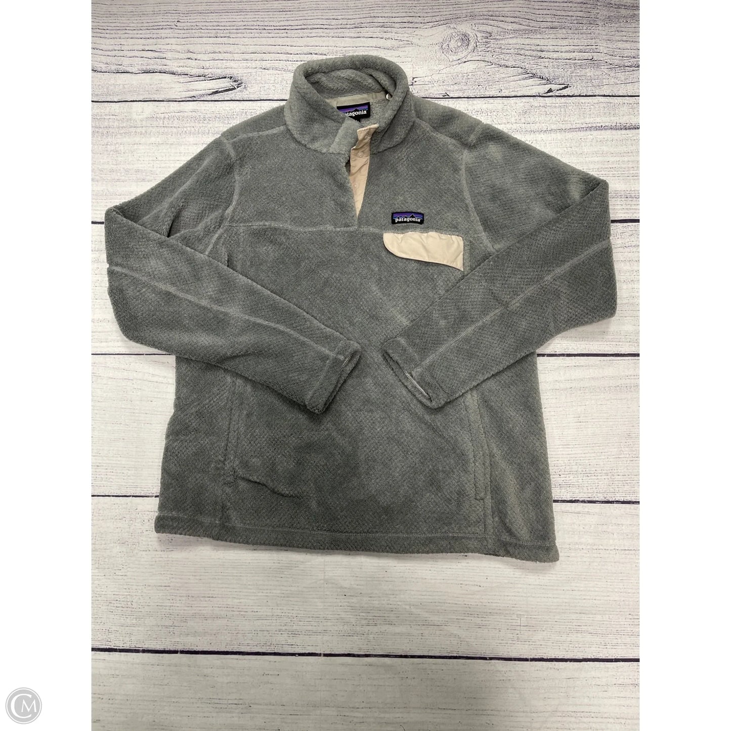 Sweatshirt Collar By Patagonia In Grey, Size: L