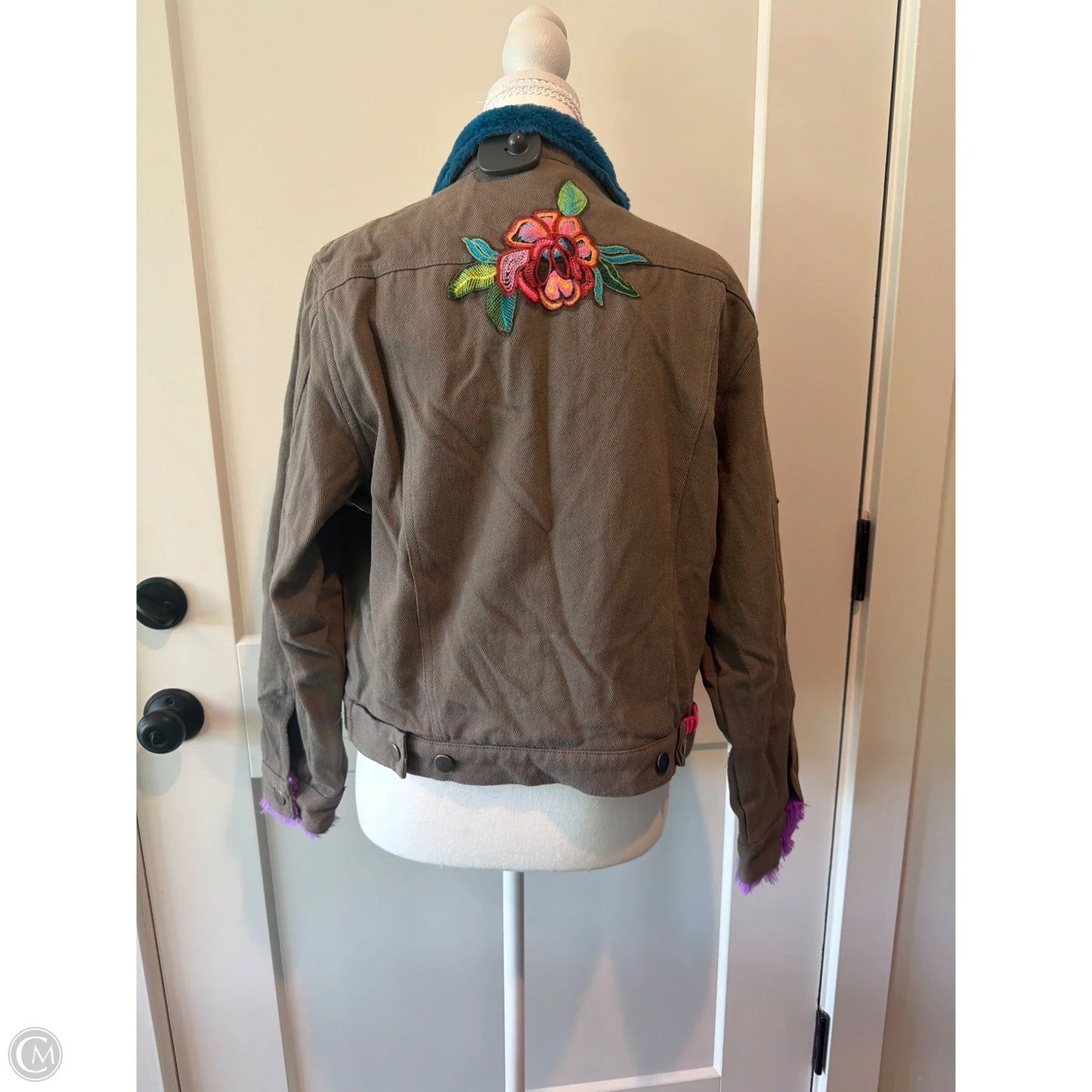 Jacket Denim By Natural Life In Floral Print, Size: M