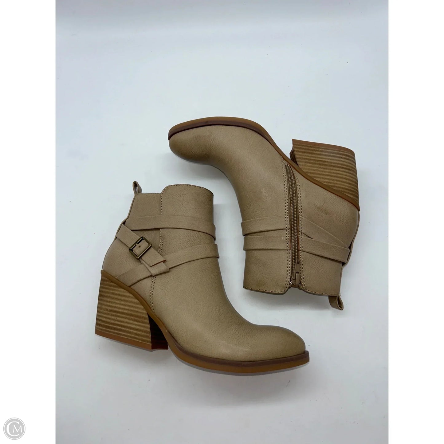 Boots Ankle Heels By Korks In Tan, Size: 6.5