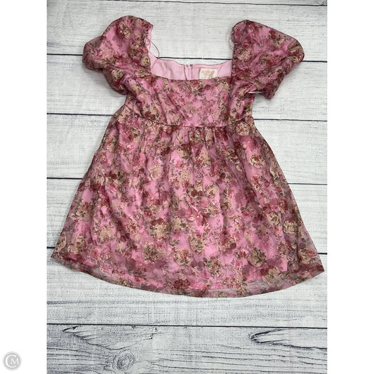 Dress Casual Short By Francesca's In Floral Print, Size: L