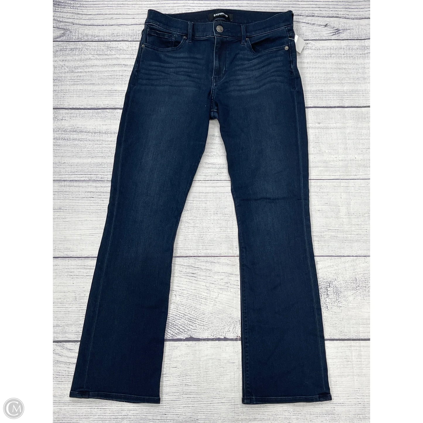 Jeans Boot Cut By Express In Blue Denim, Size: 8p