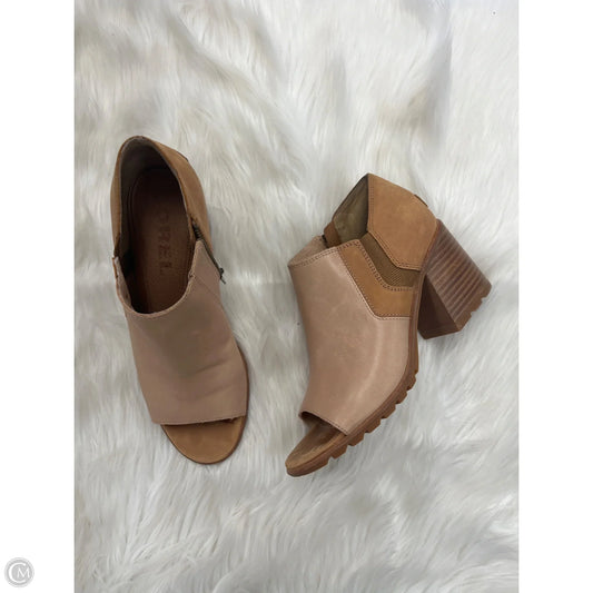 Shoes Heels Block By Sorel In Tan, Size: 8