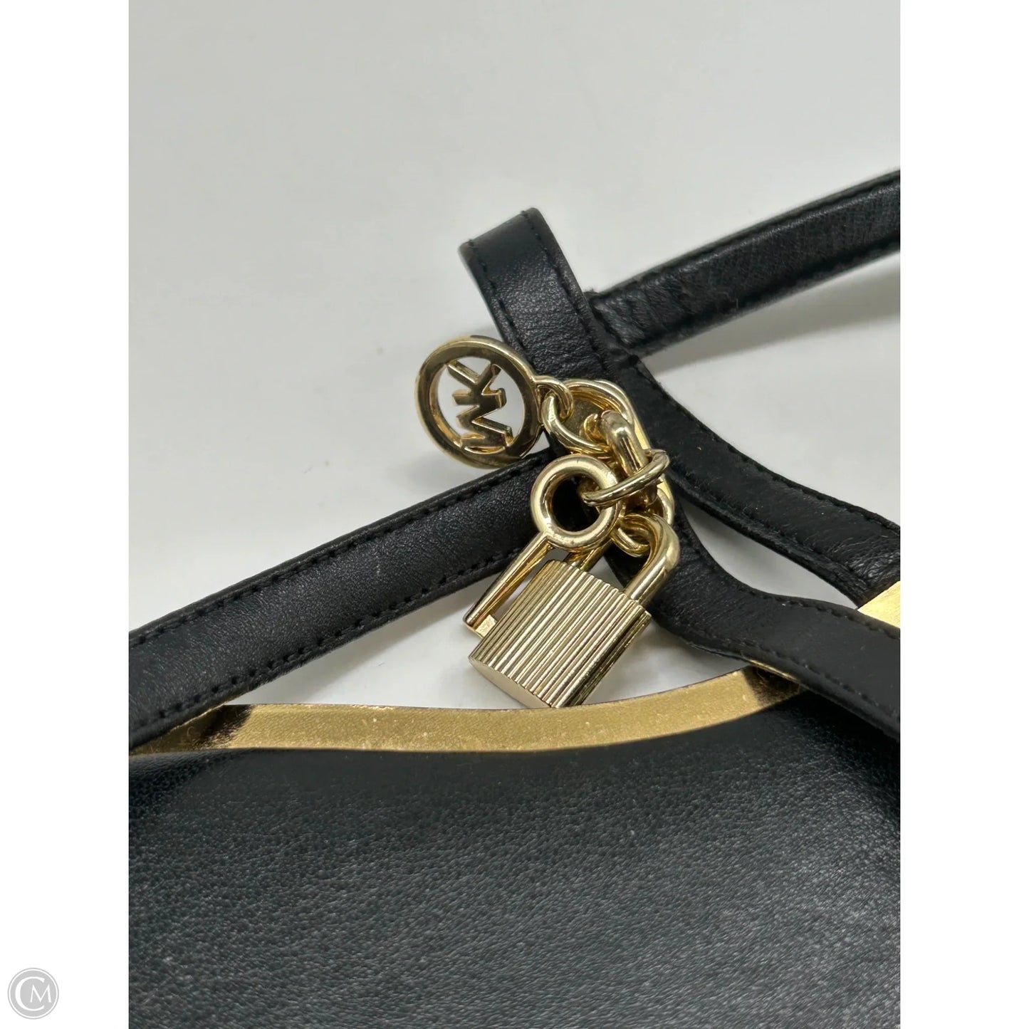 Sandals Flats By Michael By Michael Kors In Black & Gold, Size: 10