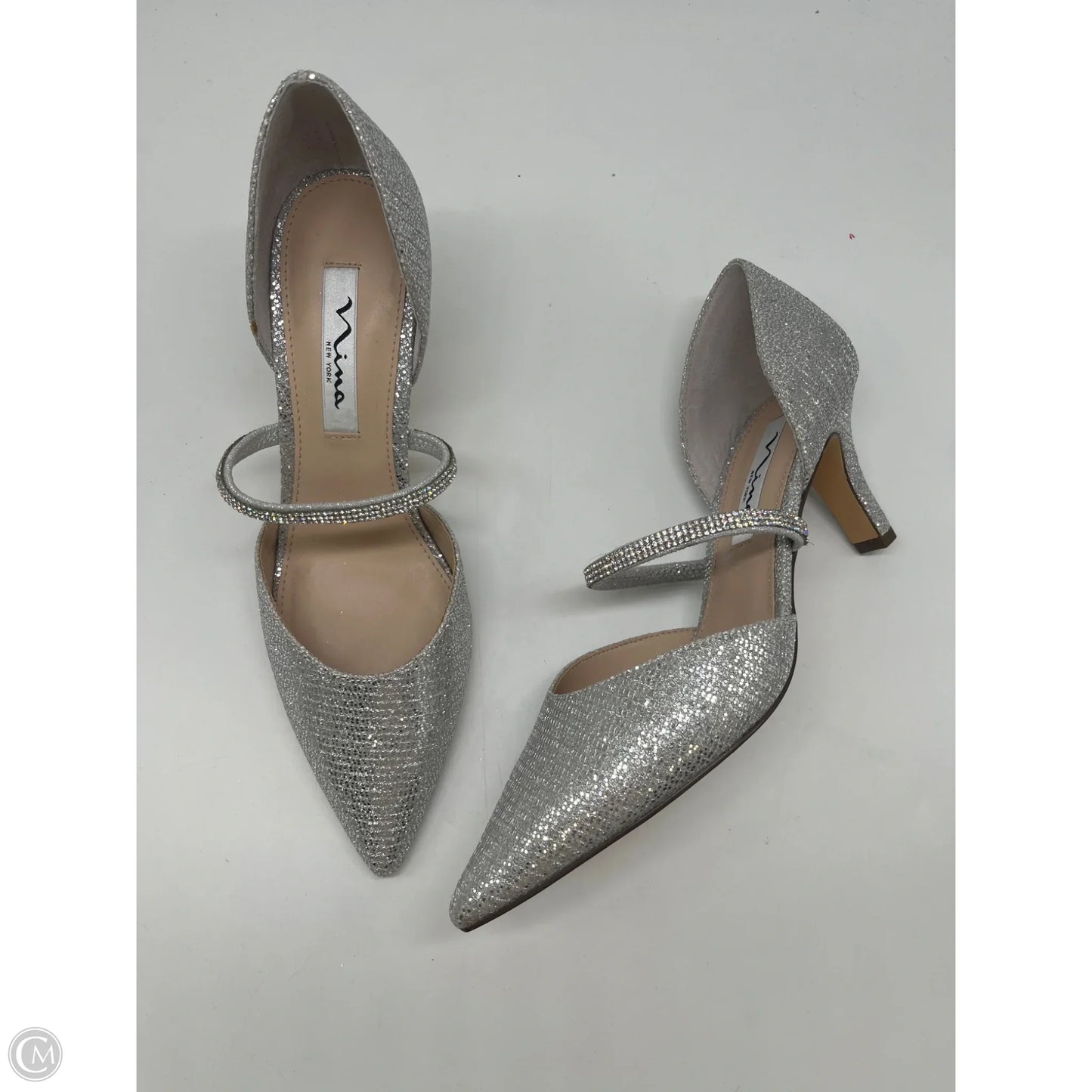 Shoes Heels Kitten By Nina In Silver, Size: 7.5