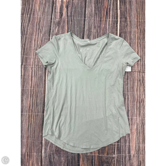 Athletic Top Short Sleeve By Lululemon In Green, Size: M