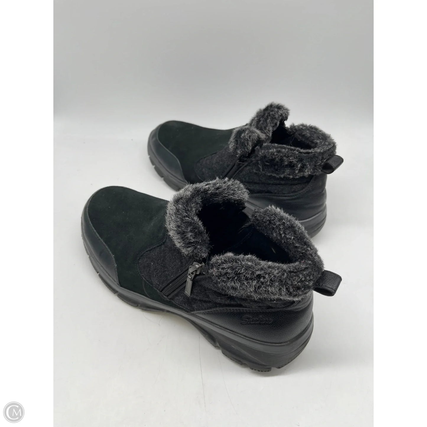 Boots Ankle Flats By Skechers In Black, Size: 11