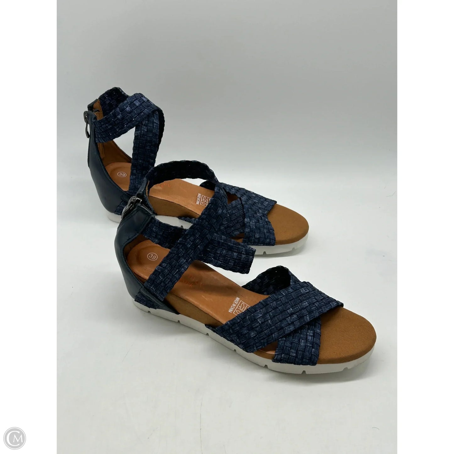 Sandals Heels Wedge By Bernie Mev In Blue, Size: 8.5
