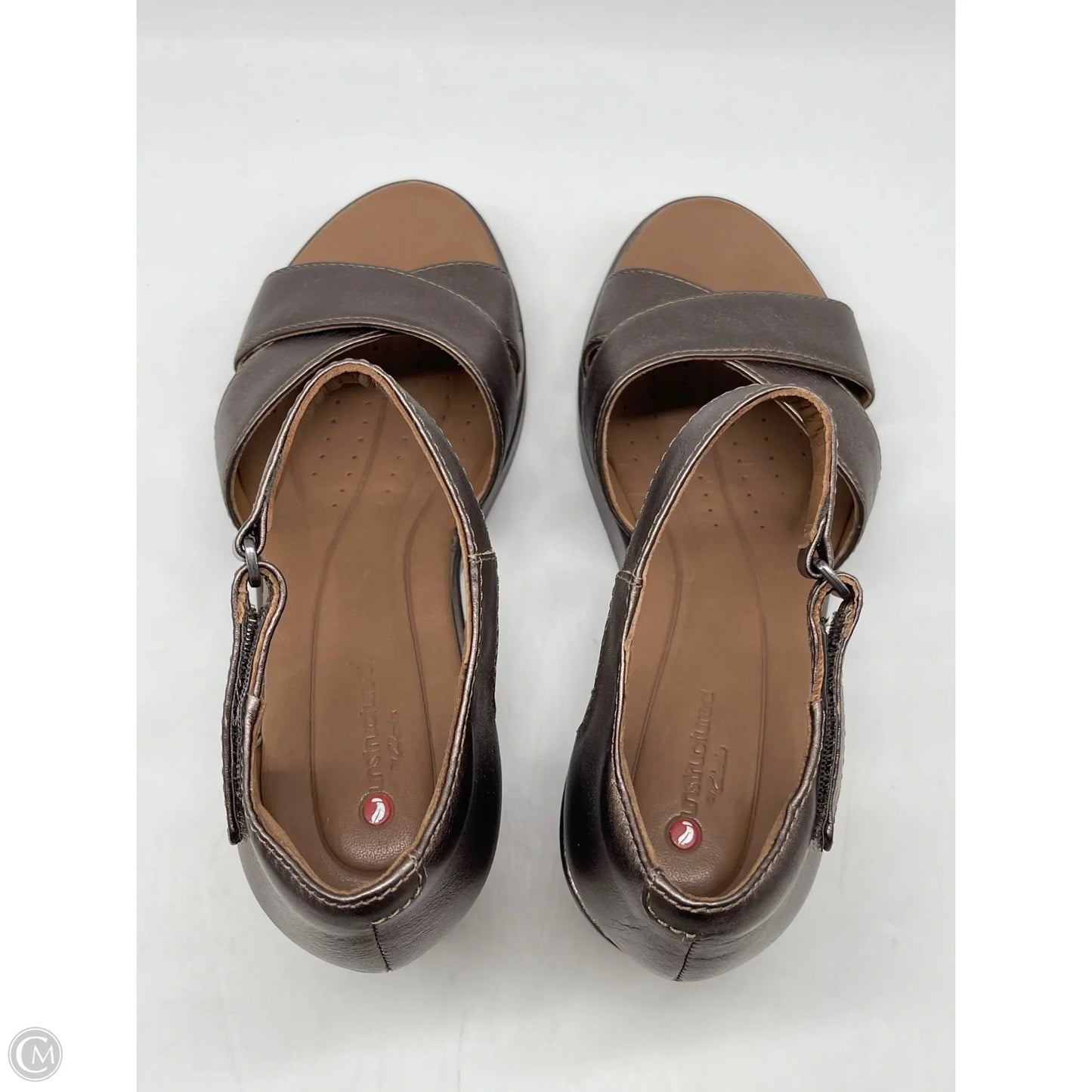 Sandals Heels Wedge By Clarks In Brown, Size: 7