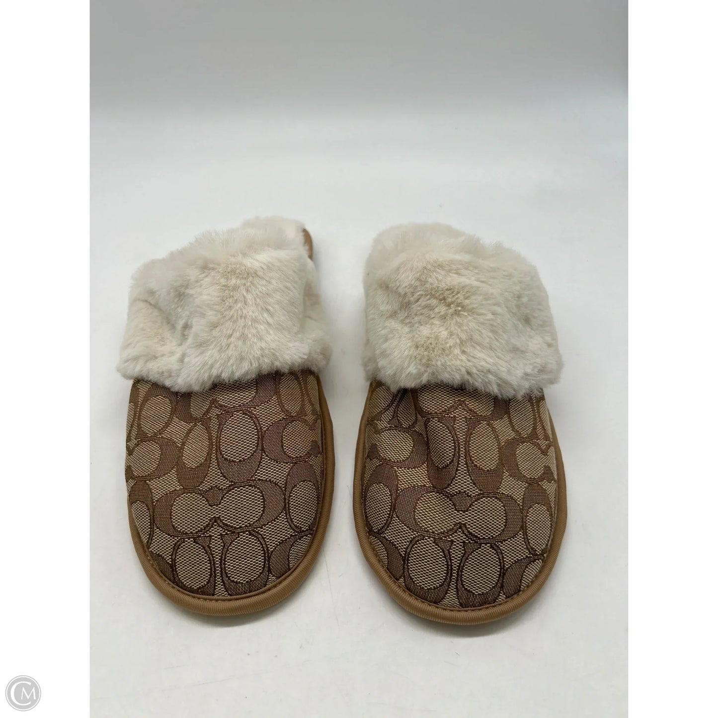 Slippers Designer By Coach In Brown, Size: 10