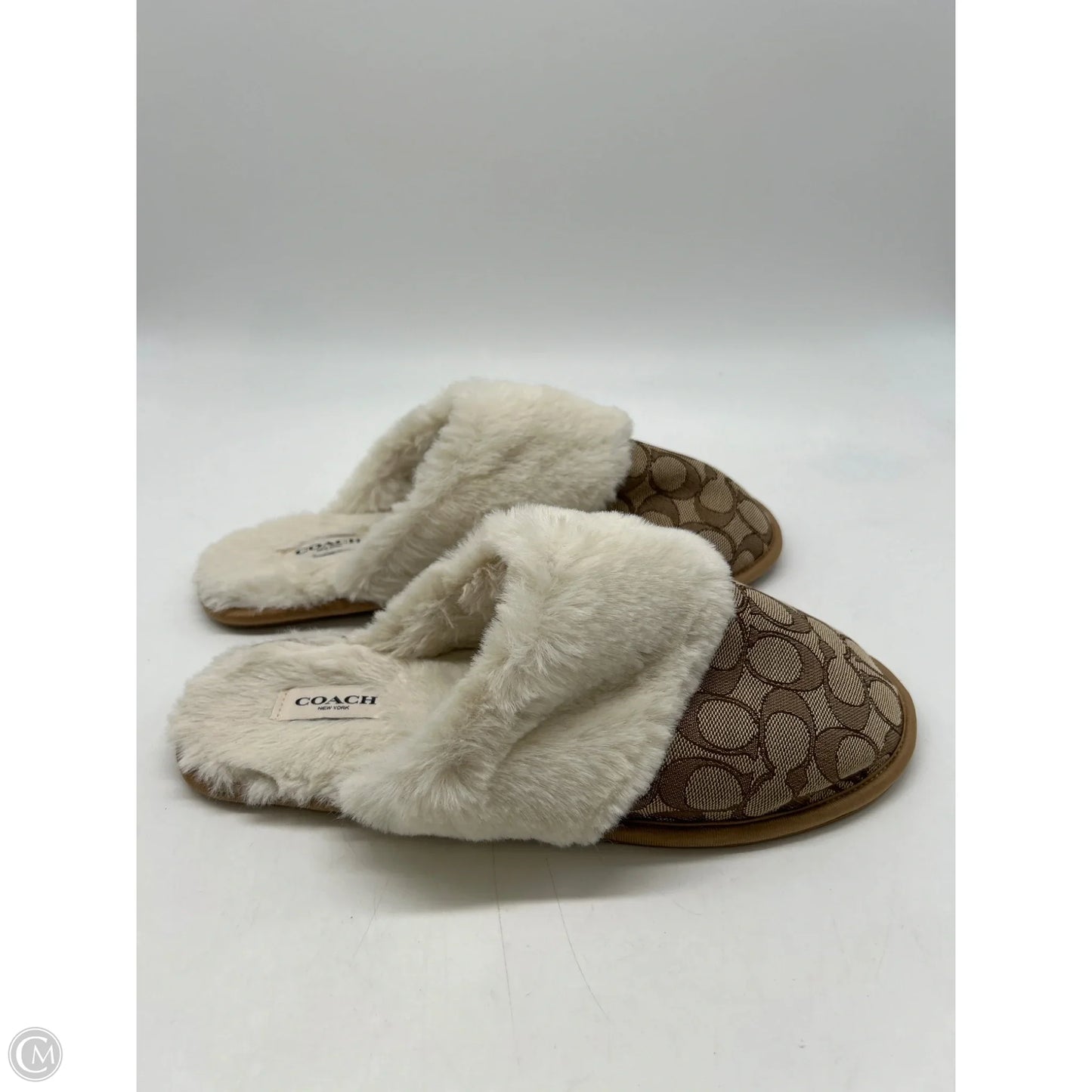 Slippers Designer By Coach In Brown, Size: 10