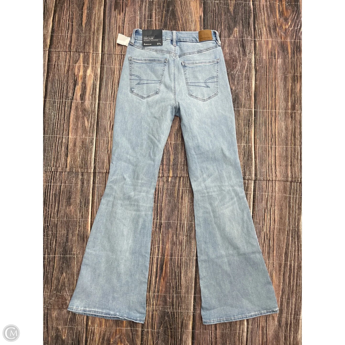 Jeans Flared By American Eagle In Blue Denim, Size: 4