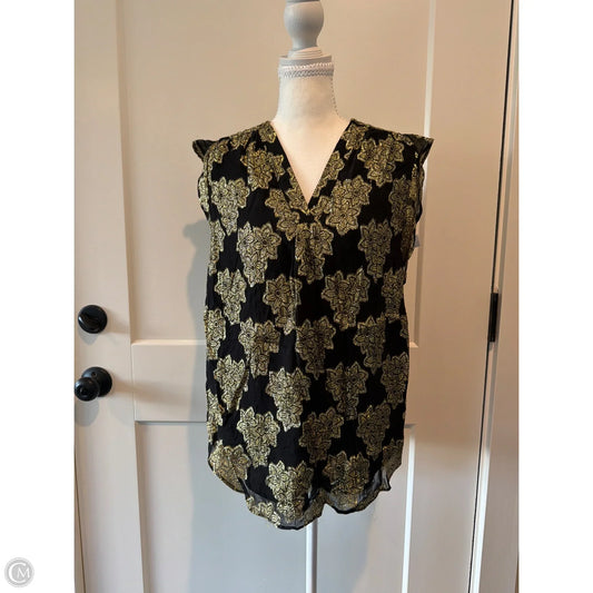 Top Sleeveless By Vince Camuto In Black & Gold, Size: S