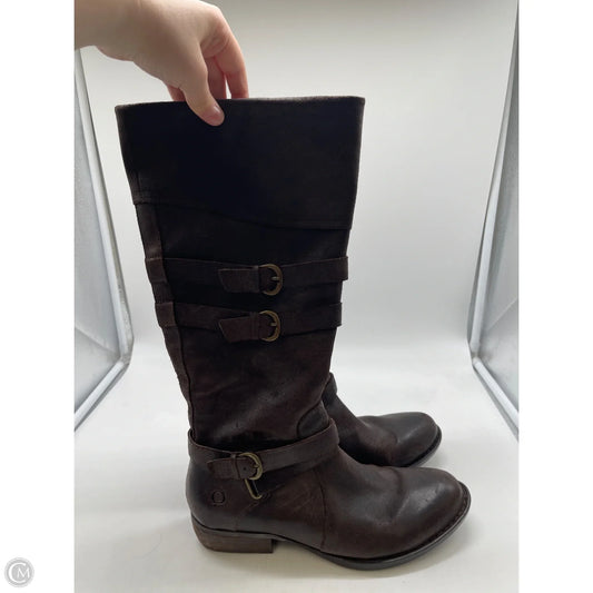 Boots Knee Flats By Born In Brown, Size: 9.5