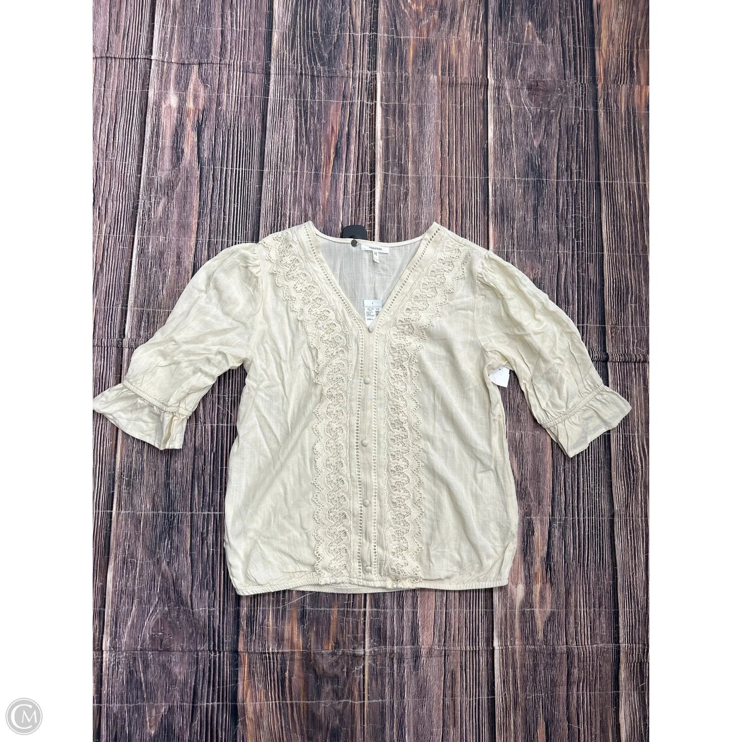 Top 3/4 Sleeve By Maurices In Cream, Size: S
