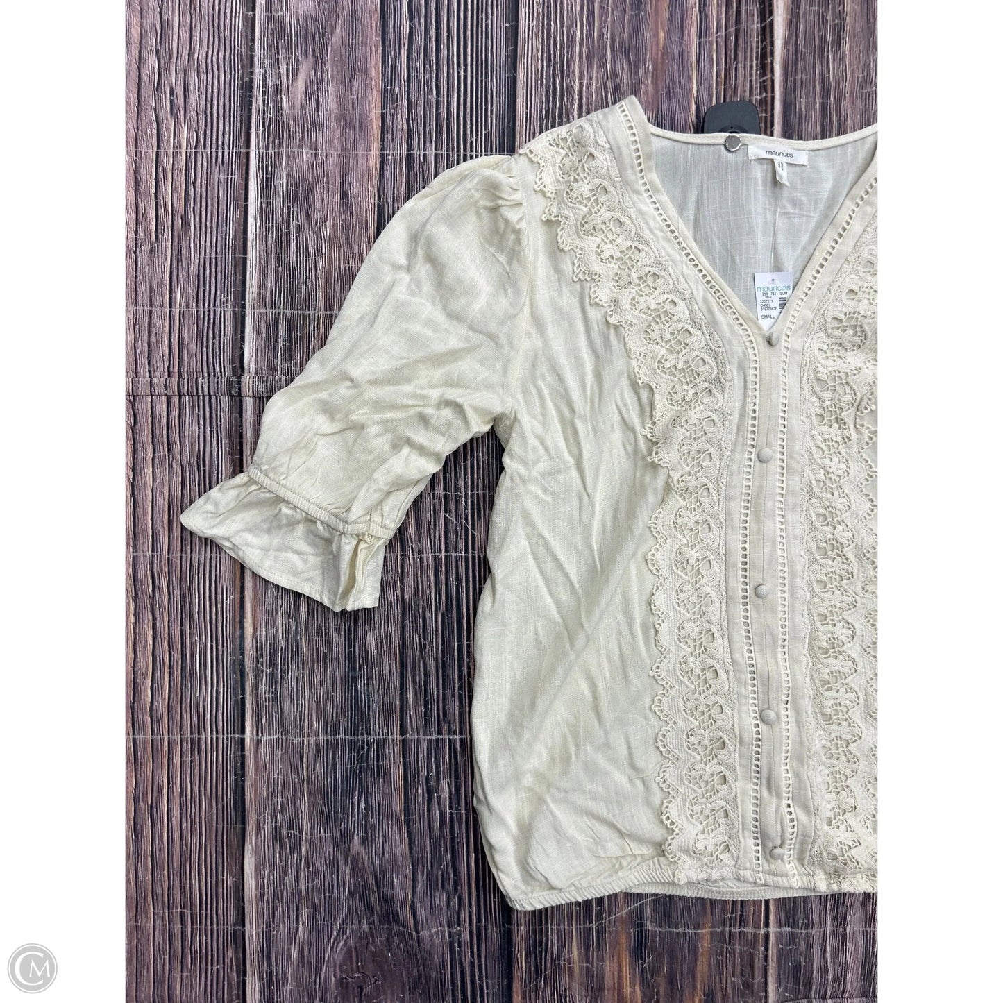 Top 3/4 Sleeve By Maurices In Cream, Size: S