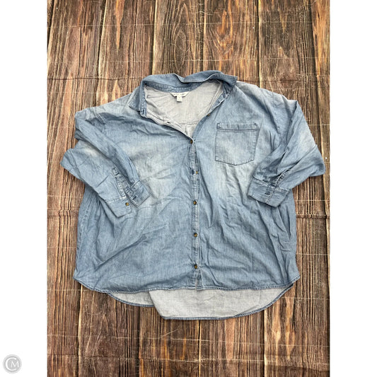 Top Long Sleeve By Old Navy In Blue Denim, Size: 3x