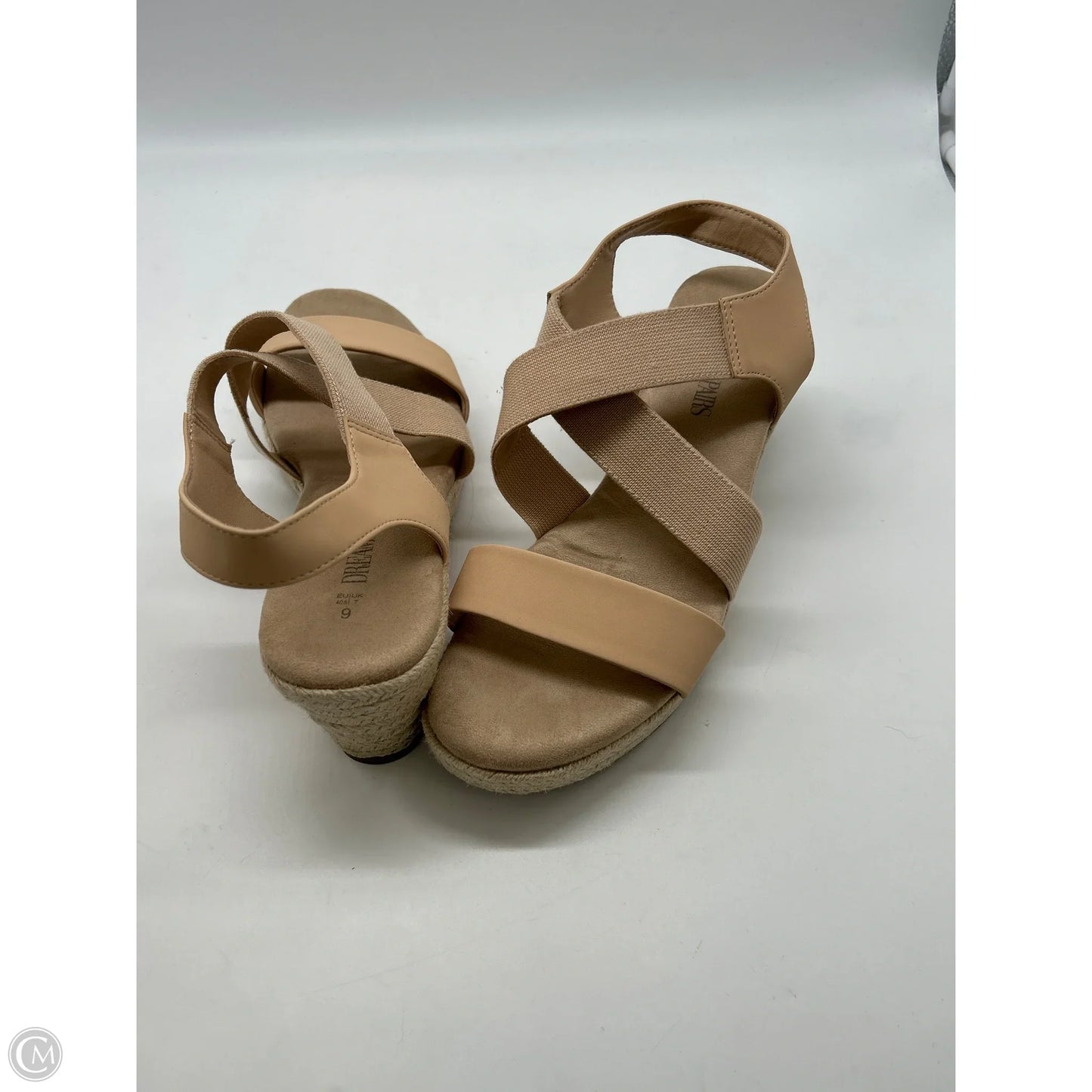 Sandals Heels Wedge By Dream Pairs In Tan, Size: 9