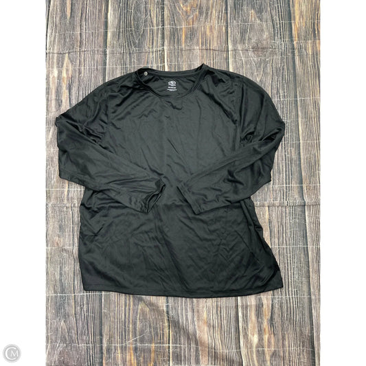 Athletic Top Long Sleeve Crewneck By Athletic Works In Black, Size: 1x