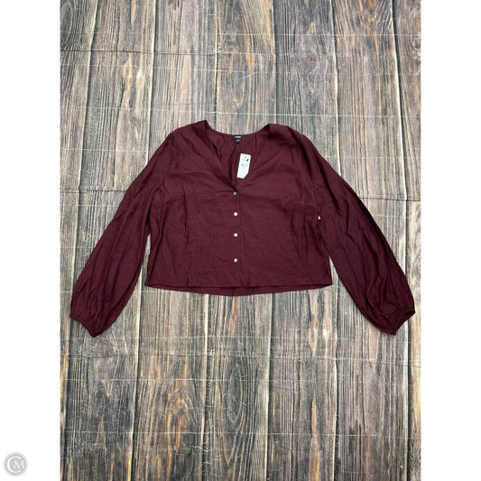 Top Long Sleeve By Express In Maroon, Size: M